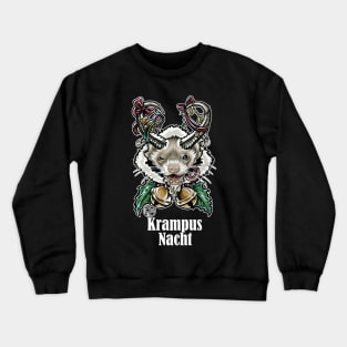 Krampus Ferret - Krampus Nacht - White Outlined Version Crewneck Sweatshirt